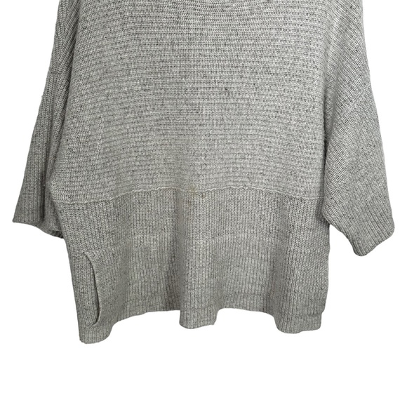 J Jill Pure Jill Womens Sz M Gray Boxy Wool Linen Blend Ribbed Knit Sweater. - Picture 3 of 8